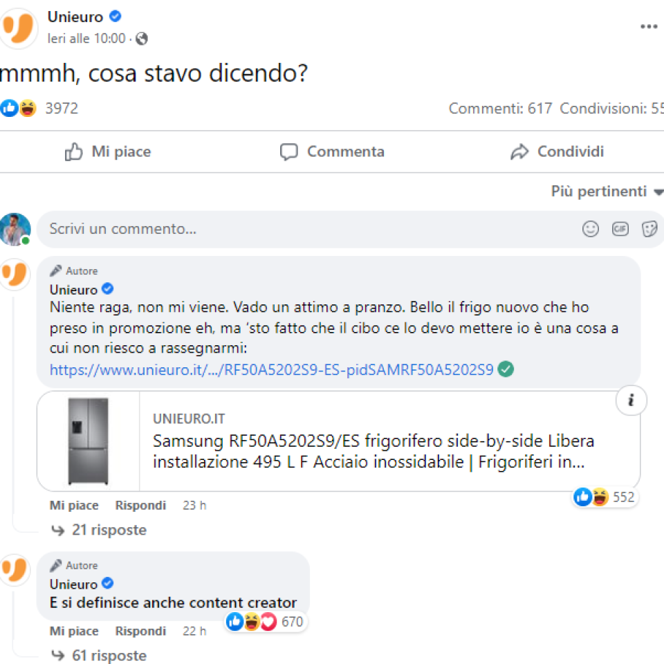 UNIEURO POST IRONICO