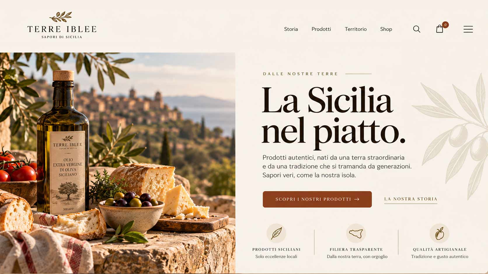 Realizzazione siti web a Ragusa: concept per azienda food e beverage