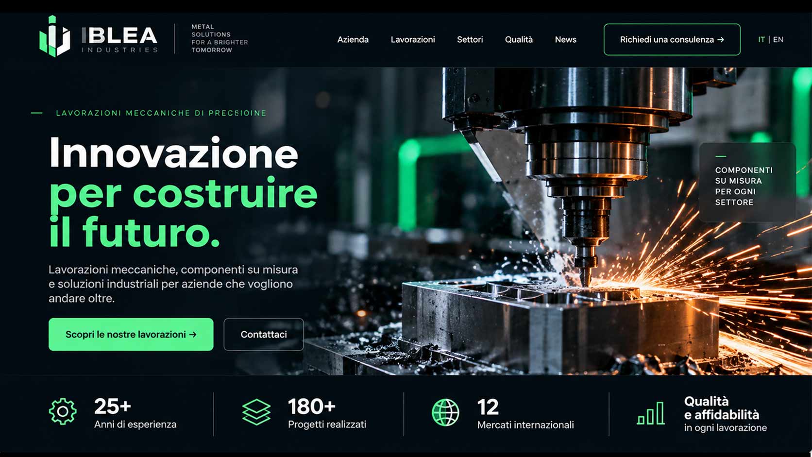 Realizzazione siti web a Ragusa: concept per azienda industriale B2B