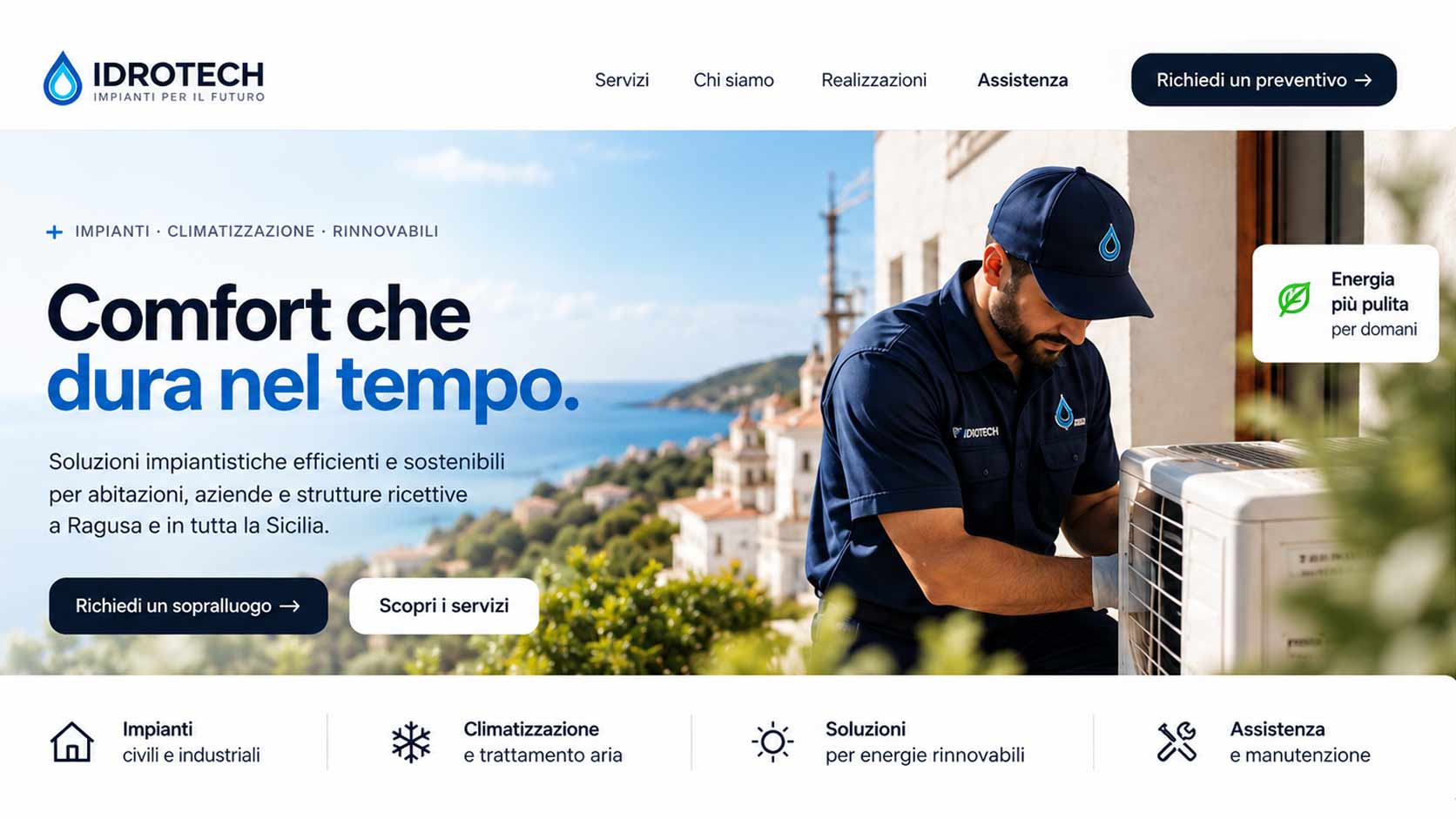 Realizzazione siti web a Ragusa: concept per azienda di servizi tecnici